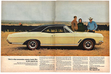 Buick Skylark Print Ad Vintage Advertisement Car Advertising Cattle Cowboy 1966
