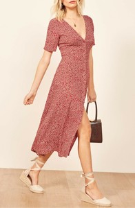 red button down dress