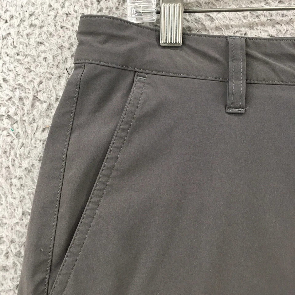 Pantalones Cortos Chinos Eddie Bauer Flexion Para Hombre 32 (real 33x9.5) Gris tiro medio cremallera mosca Foto 4 de 4