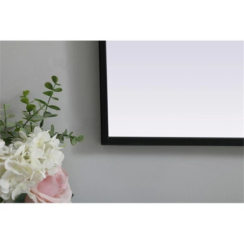 Elegant Decor Ayra 33x24" Arch Modern MDF Wood/Iron Mirror in Black - Picture 6 of 9