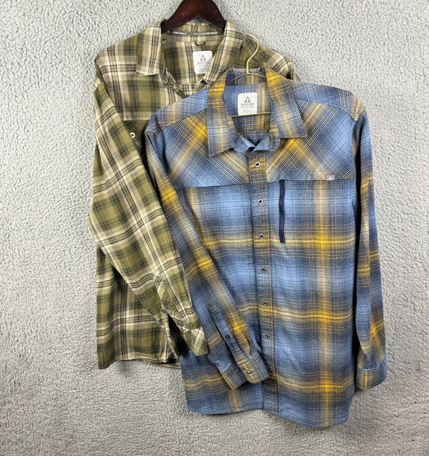 Ascend Performance Flannel Shirt Mens XLT Long-Sleeve Button-Up Outdoor Stretch