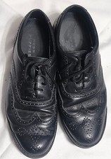 Hush Puppies Wingtip Oxford Lace Up Dress Shoes Black Leather Men's Size 9W