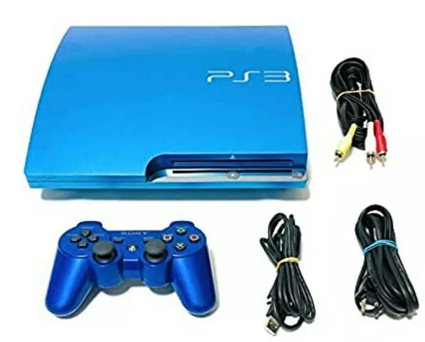 SONY PS3 PlayStation 3 320GB CECH-3000BSB Splash Blue Game Console  Controller