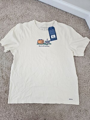 Life is Good T-Shirt Crusher-Lite à Manches Courtes pour Homme, Bleu foncé., Taille S