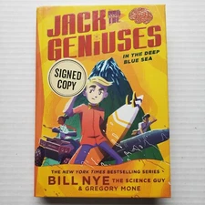 Jack & The Geniuses In The Deep Blue Sea Hardcover Bill Nye Science Guy Signed