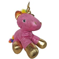 Dan Dee Sparkle Unicorn Large Plush Pink Sequin Stuffed Animal Valentines 25  