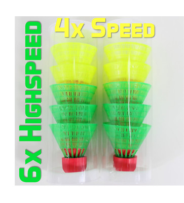 10x Speedbadminton Federbälle schnell | Badmintonbälle gelb neon Bälle Federball
