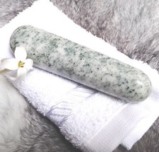 Jade massage wand, chemical free untreated natural stone, quartz inclusion