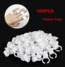 1Pack(100Pcs) Medium size Disposable Tattoo Glue Holder Pallet Eyelash Pigment