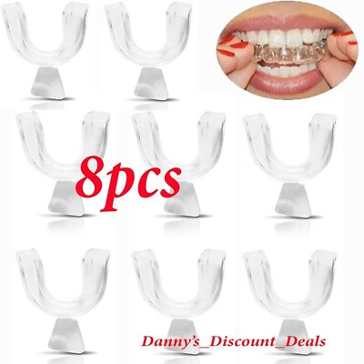 8Pcs Silicone Night Mouth Guard Teeth Clenching Grind Dental Sleep Aid Supplies