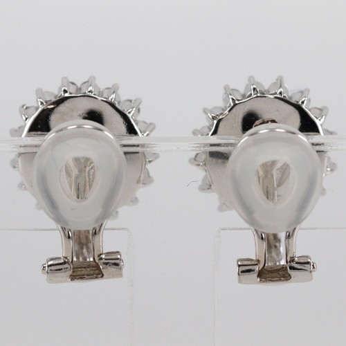Earring8.9mm K18 white gold/Pt900Platinum/Diamond / pearl 9.1g Women - Picture 3 of 7