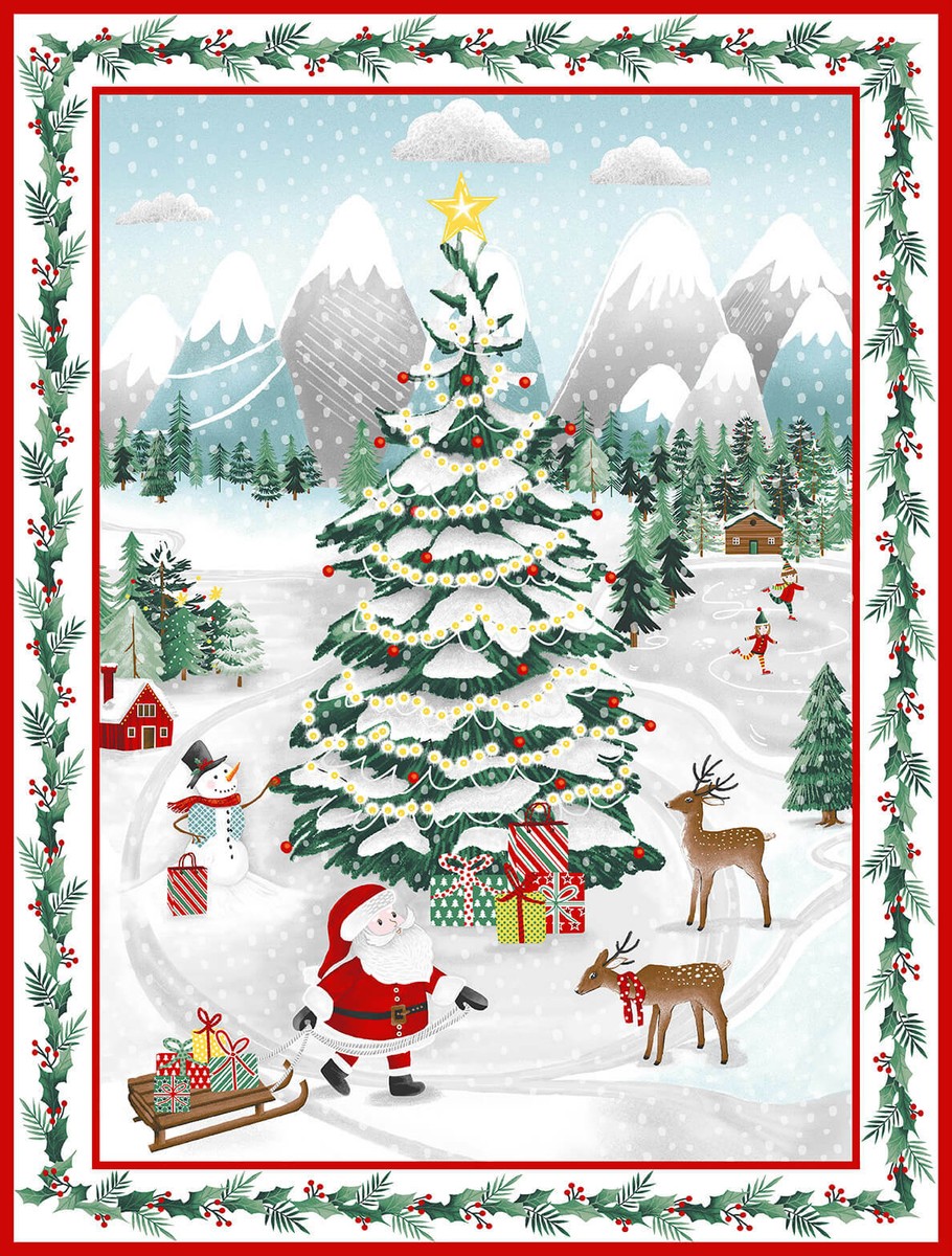 Weihnachtsstoff Panel 17,98€/m Peace Goodwill Stoff Weihnachten