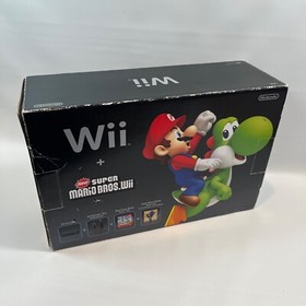 Black Nintendo Wii Console Bundle RVL-101 Holiday OST Galaxy Super Mario Bros.