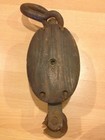 Antique Pulley 14” Wood & Cast Iron Block & Tackle Rustic, Nautical — photo 3