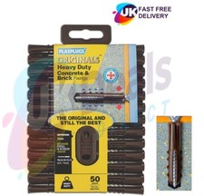 7mm Plasplug Wall Plugs, Heavy Duty Concrete & Brick Fixing Brown SBJP551