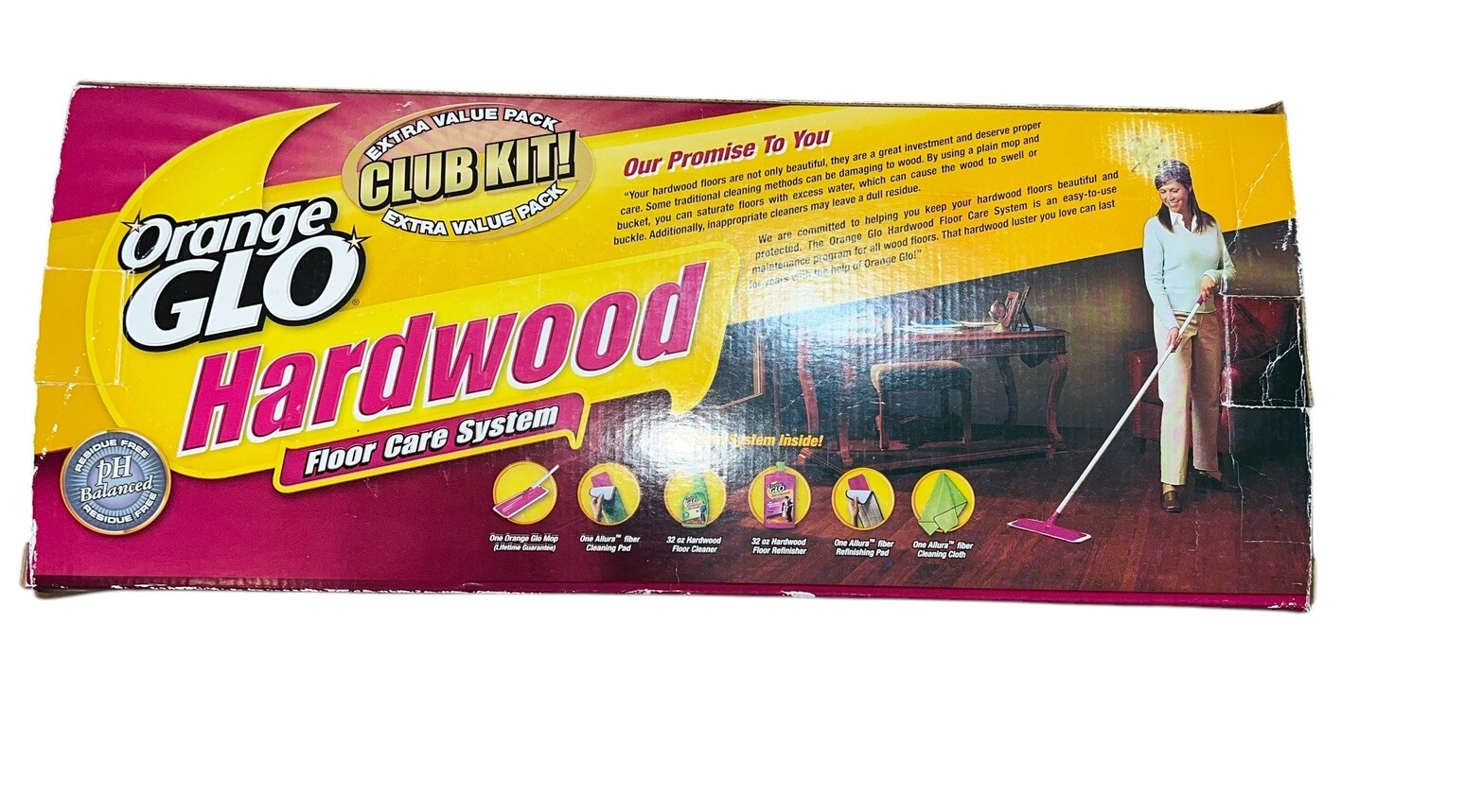 Orange Glo Hardwood Floor Care System Complete Club Kit New Old Stock