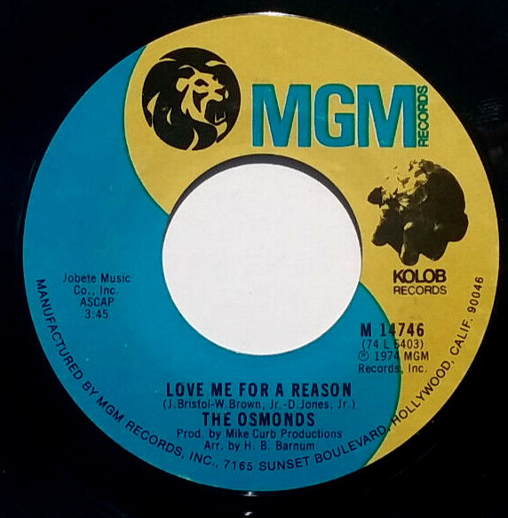 THE OSMONDS - Love Me For A Reason / Fever - Vinyl 45rpm 1974 MGM