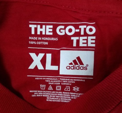UIC FLAMES RED COTTON T-shirt Men's XL NEW with tags Adidas cotton - Picture 5 of 5