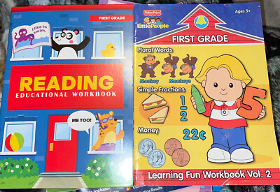 First Grade Educational Workbooks Good Grades  Set of 2 Books ! Very Good