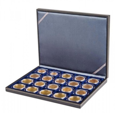 Lindner 2365-2122ME NERA Münzenkassette XL für 60 Münzen-OCTOS-blau