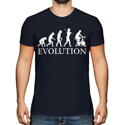 EXERCISE BIKE EVOLUTION OF MAN HERREN T-SHIRT TEE TOP GESCHENK
