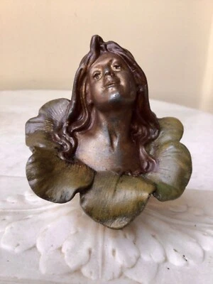 Statue ancienne Art Nouveau - socle en marbre - Photo 1/4