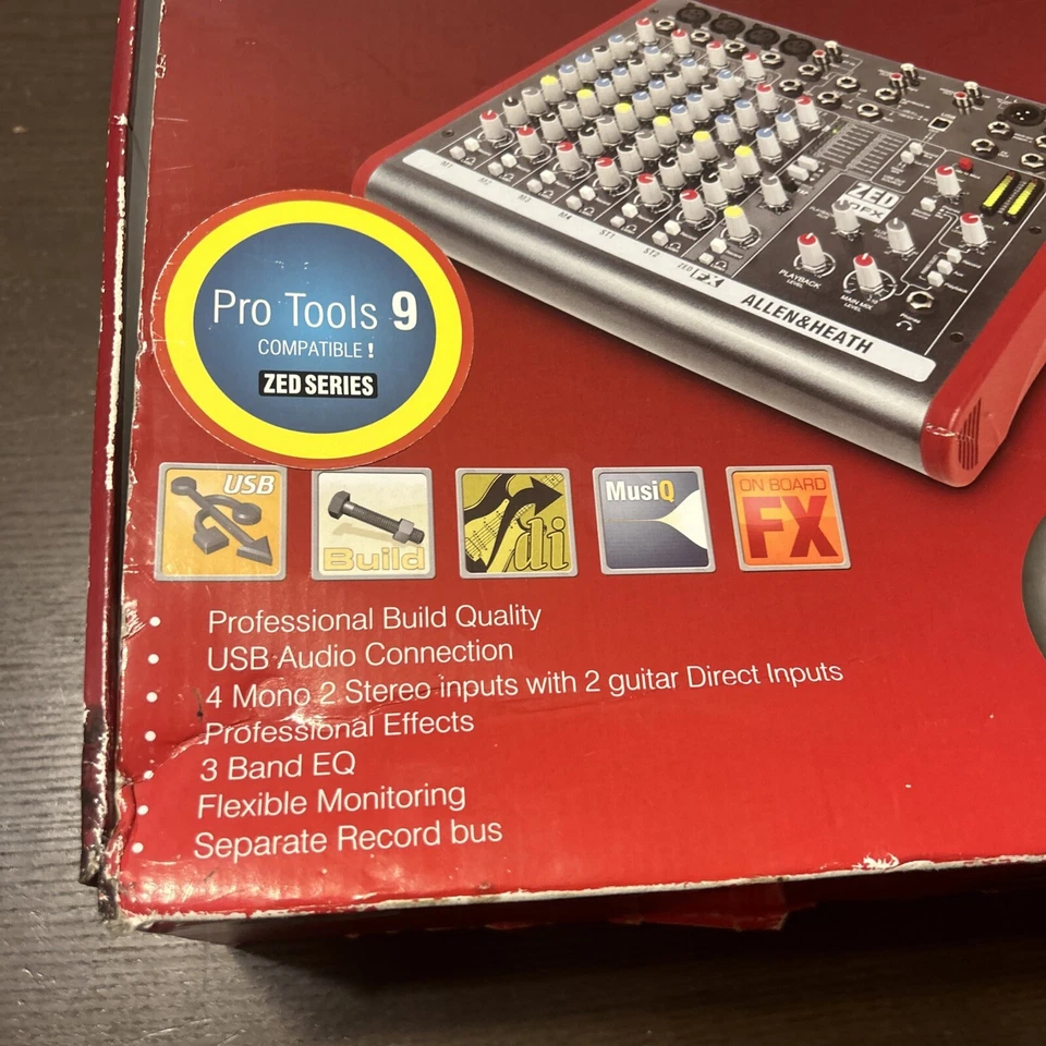 Allen & Heath ZED-10FX 10-channel Mixer W/ USB Audio Interface and Effects MINT - Image 2 of 4