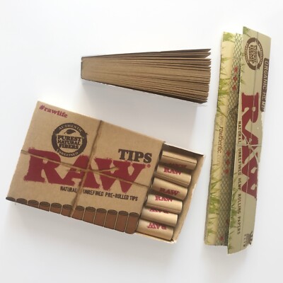 Zigarettenpapier RAW Organic King Size + RAW Tips + Pre Rolled Tips Starter Set