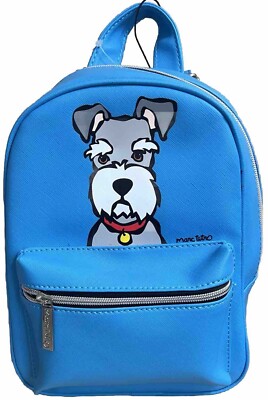 Marc Tetro Schnauzer Blue Mini Backpack Purse Marc Tetro Schnauzer Dog Mini Small Blue Backpack and  main image 2