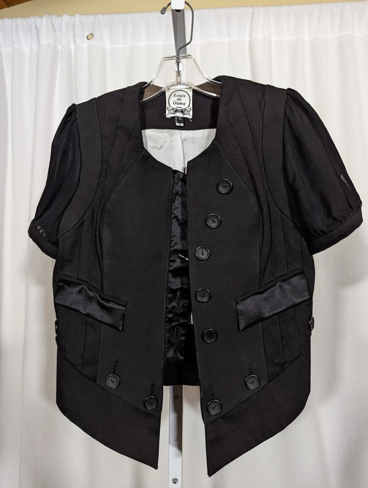Louis de Gama Deconstructed Leather Silk Chiffon Bodice Victorian England 34" - Image 4 of 4