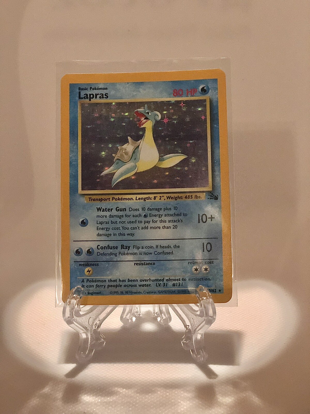 Lapras Holo - Fossil Unlimited 10/62 - WoTC Rare Pokemon Card 1999 NM