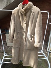 Cappotto In Montone Donna Color Cachi/beige Vintage