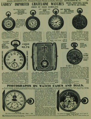 #ad Ladies Improved Chateflaine Watch Sears Roebuck Vintage Advertisement Catalog Pg $6.58