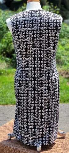 Calvin Klein Womens Size 8 Fitted Sleeveless Dress Gray Black White Pattern - Picture 4 of 7