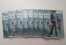 Lot 8 -Vintage Twitchell Knee High Stockings Suntan Sz 8  -11 Deadstock NEW