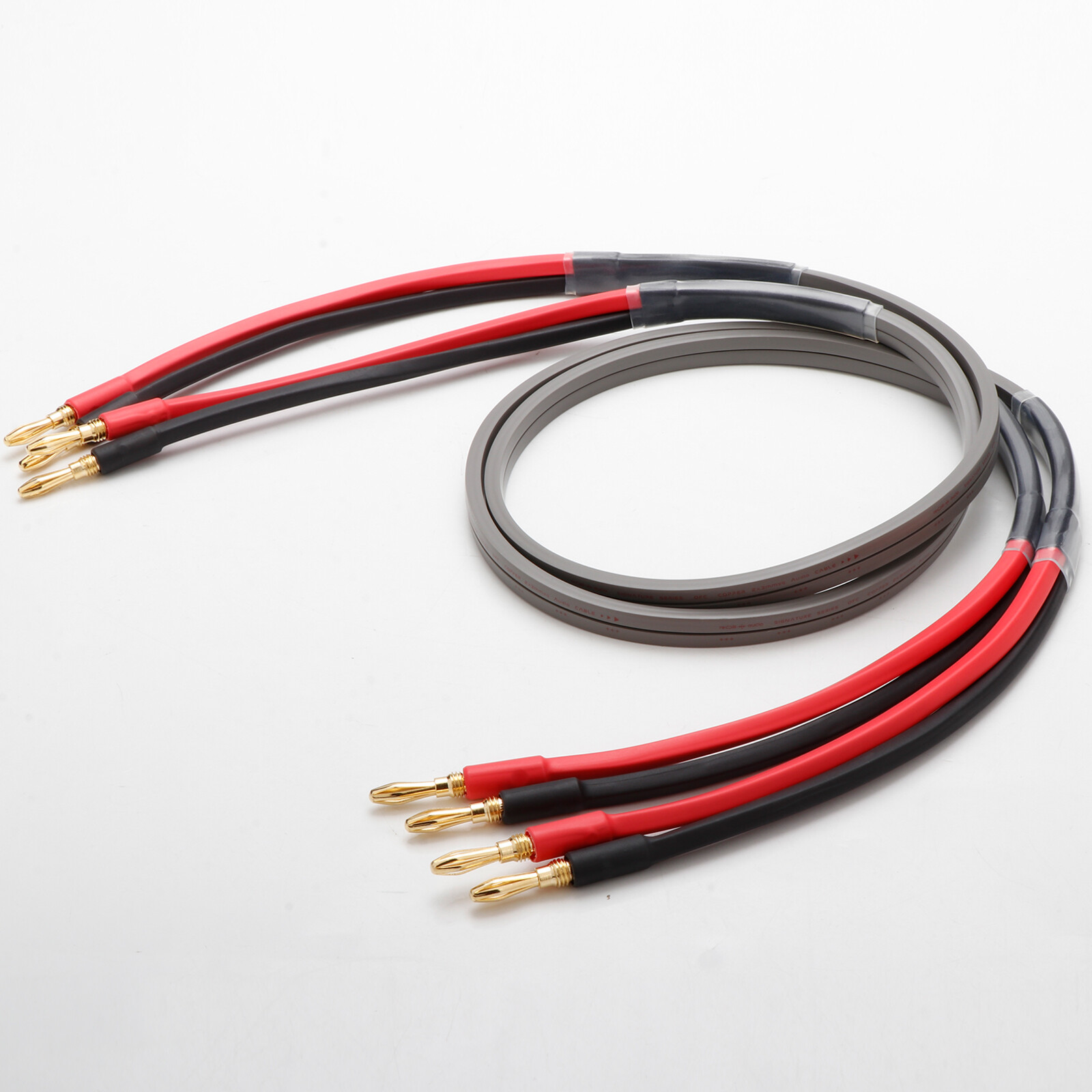 HiFi Speaker Cable 4N OFC Pure Copper Single Wire with Gold Plated Banana Plugs