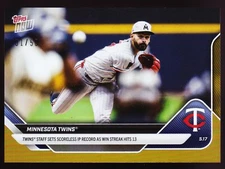 Twins Record Pablo Lopez Joe Ryan Bailey Ober Jax 2025 Topps Now #190 Gold 01/50