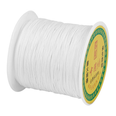 90m/Rolle Schnur Nylon Kordel weiß Shamballa Makramee Perlenstickerei Faden 0,5mm breit