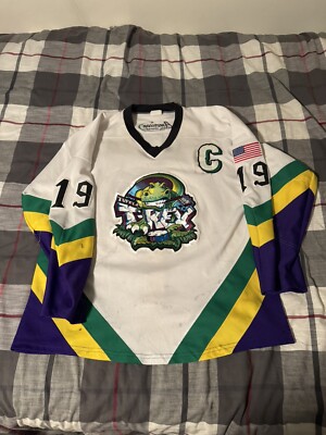 Tupelo T-Rex Aaron Eisenzimmer Hockey Jersey Large White AWHL