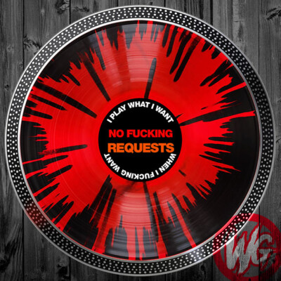 PAIR of DJ Turntable Slipmats 12 inch - NFR RED SPLATTER VINYL SLIPMATS