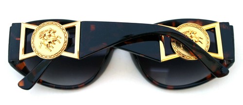 Medusa Metal Gold Logo 413 Medium Brown Sunglasses Vintage Style Biggie 852 - Picture 7 of 12