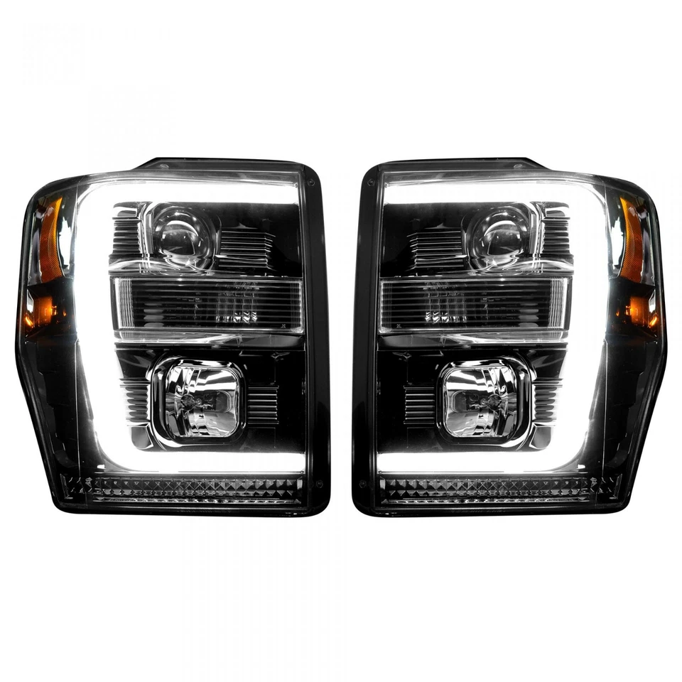 Faros proyectores ahumados Recon con halos OLED y DRL para Ford Super Duty 08-10 Foto 2 de 3