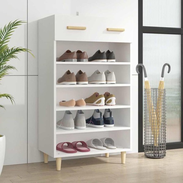 Schuhschrank Weiß 60X35X105 Cm Holzwerkstoff-image