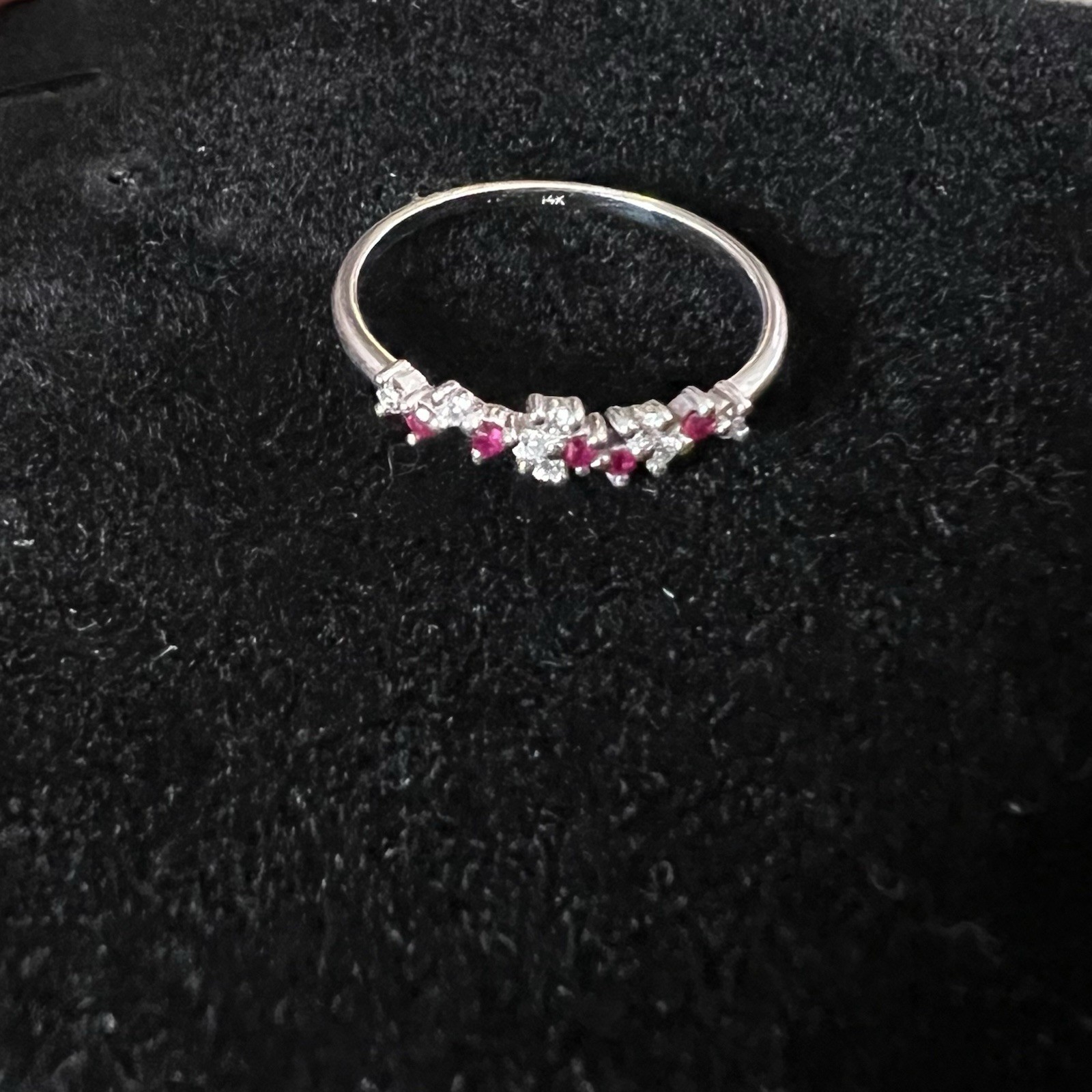 14K Solid Gold Ruby & Diamond Band Ring | Genuine… - image 5