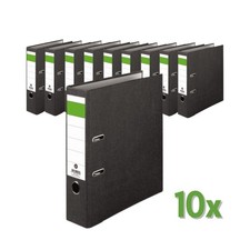 10er Set Ordner schwarz A4 8cm Wolkenmarmor Briefordner Aktenordner Balken gr&uuml;n