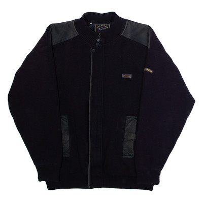 PAUL & SHARK Typhoon 2000 Herren Bomber Jacke Blau Strick Wolle XL