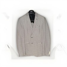 BOSS Norwin3J Slim Fit Striped Blazer Navy White Two-Button Notch Lapel