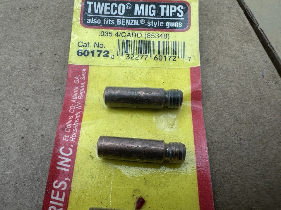 60172 Copper 0.035 in. Tweco Benzil MIG Contact Tips 1 Dia. in. New Old Stock - Image 3 of 4