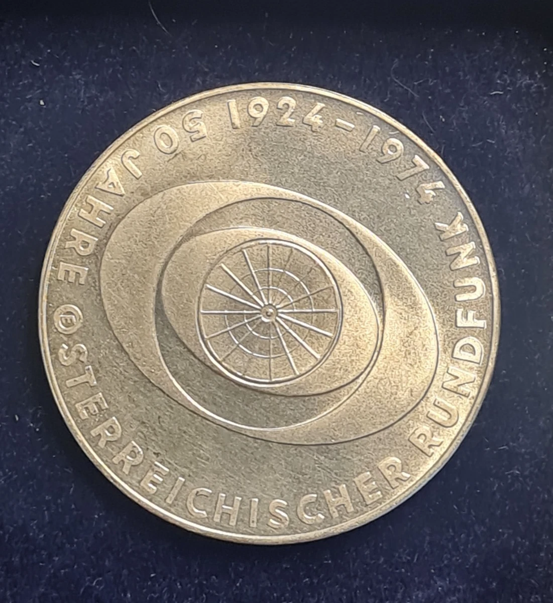 Seltene Silbermünze Münze Österreich 50 Schilling  50 Jahre Rundfunk 1974 #510