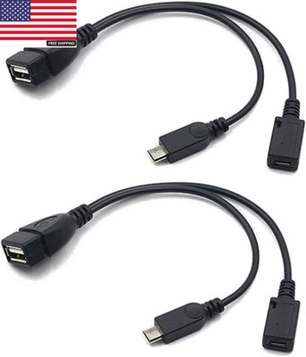 2-In-1 Micro USB to USB Adapter (OTG Cable + Power Cable) for Fire Stick, Playst